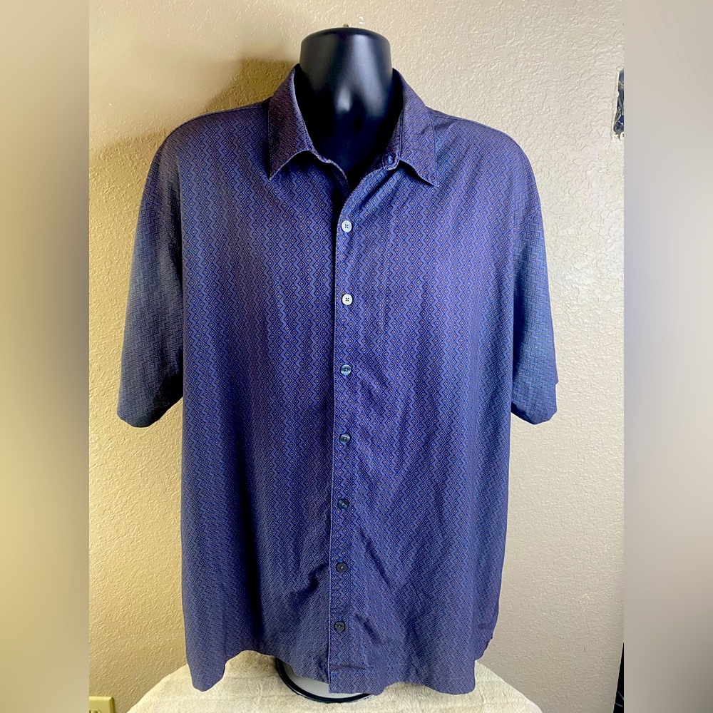 Nike Golf drifit button up geometric polo shirt xl